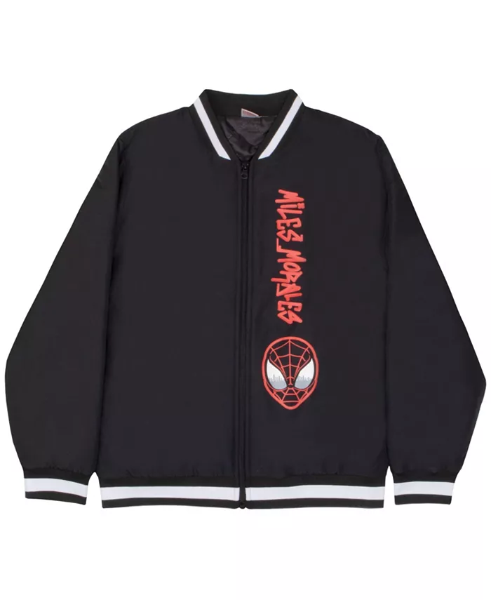 

Куртка-бомбер Big Boys Spider-Man с застежкой-молнией легкая с графическим принтом супергероев Miles Morales, белый