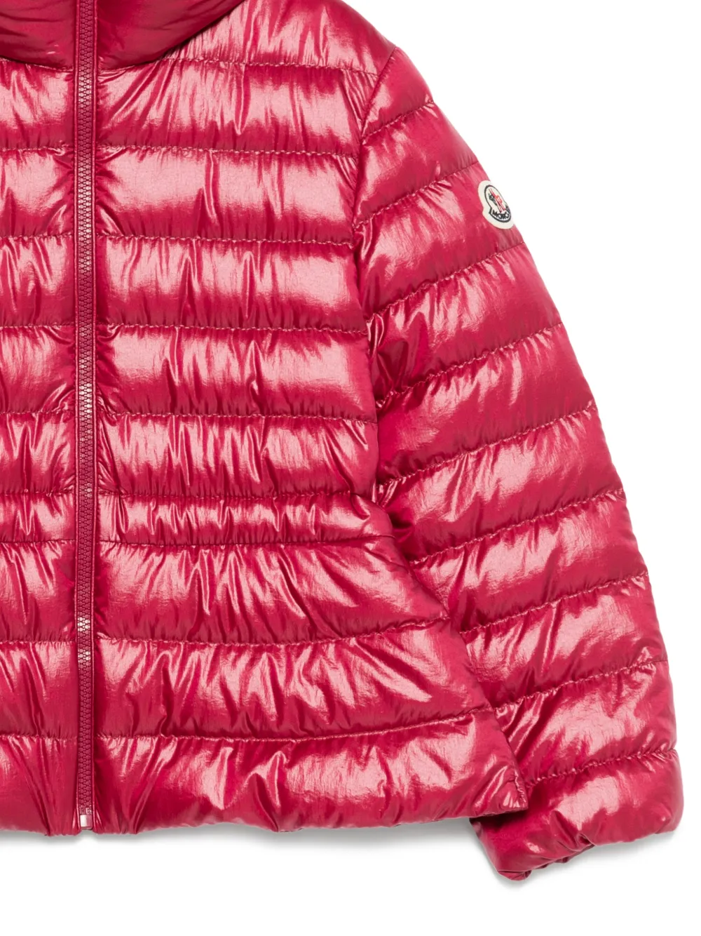 Стеганная куртка с капюшоном Moncler Enfant, розовый — фото 3
