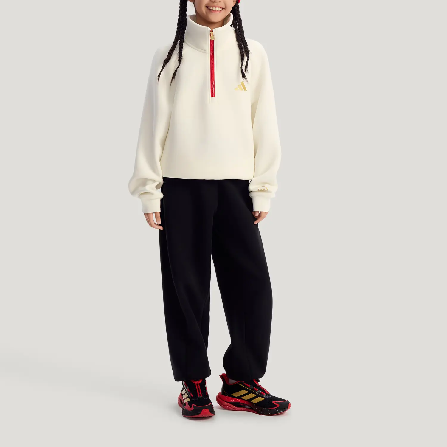 Детские вязаные спортивные штаны, спортивная одежда, спортивные штаны Adidas, черный — фото 4