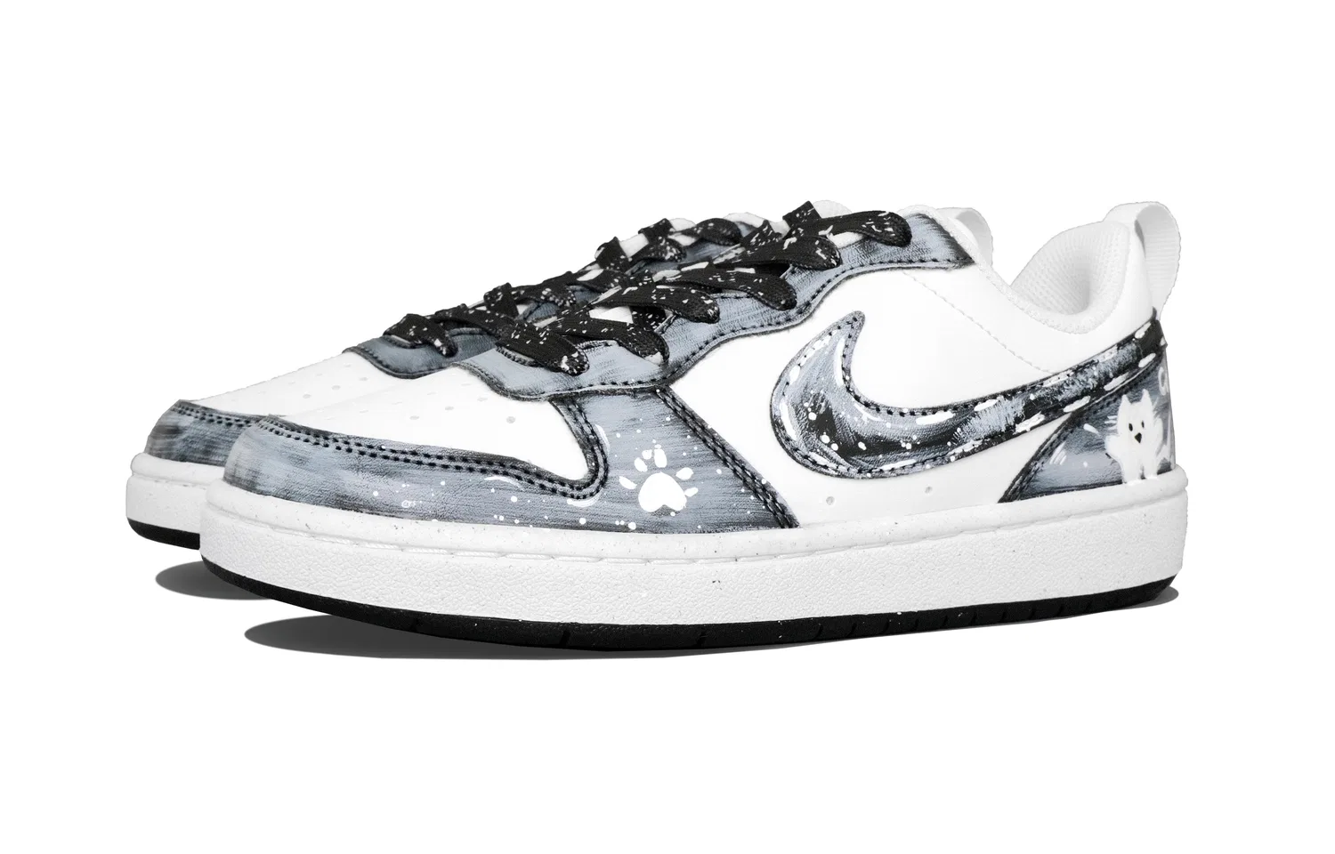 Кроссовки детские скейтбординг Nike Court Borough Scruffy Kitten черные — фото 4