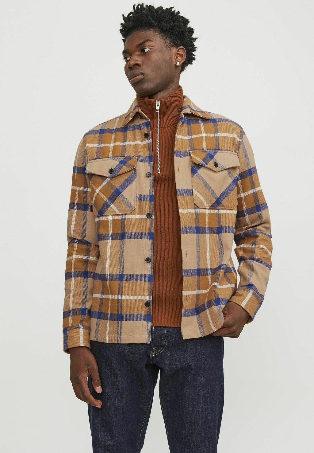 

Рубашка JPRROY CHECK LS SN Jack & Jones, кожа коричневая