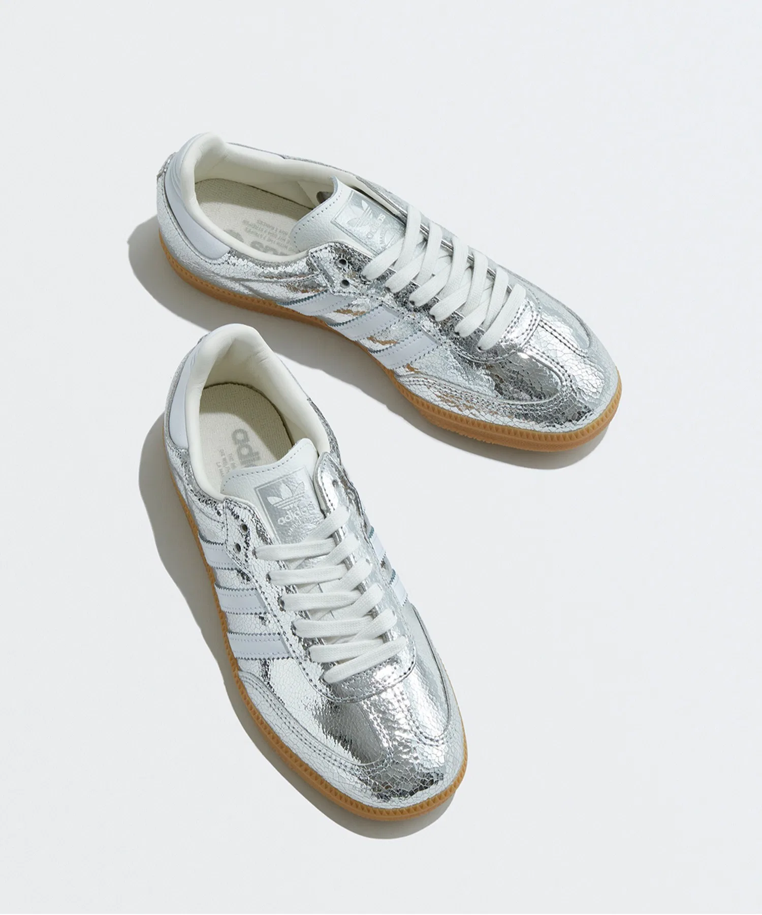 Унисекс кроссовки Samba OG из кожи adidas серебристые — фото 2
