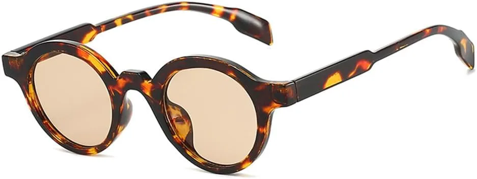 

Солнцезащитные очки UV400 - маленькие круглые, конфетные цвета, градиентный панк, для женщин и мужчин, для бега и активного отдыха UYPTK, Leopard Champagne