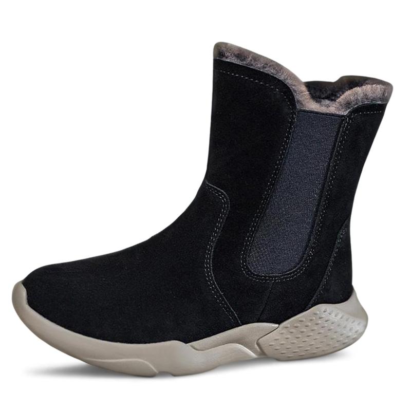 Ботинки Warm Height Increasing Wear-Resistant Slip-Resistant Crew Snow Boots Women's Devanro, Black