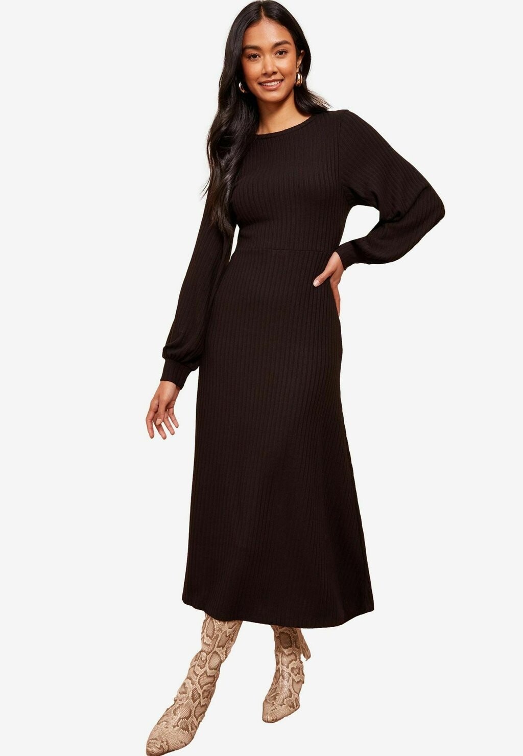

Платье-джемпер REGULAR FIT LONG SLEEVE BATWING MIDI Friends Like These, черный