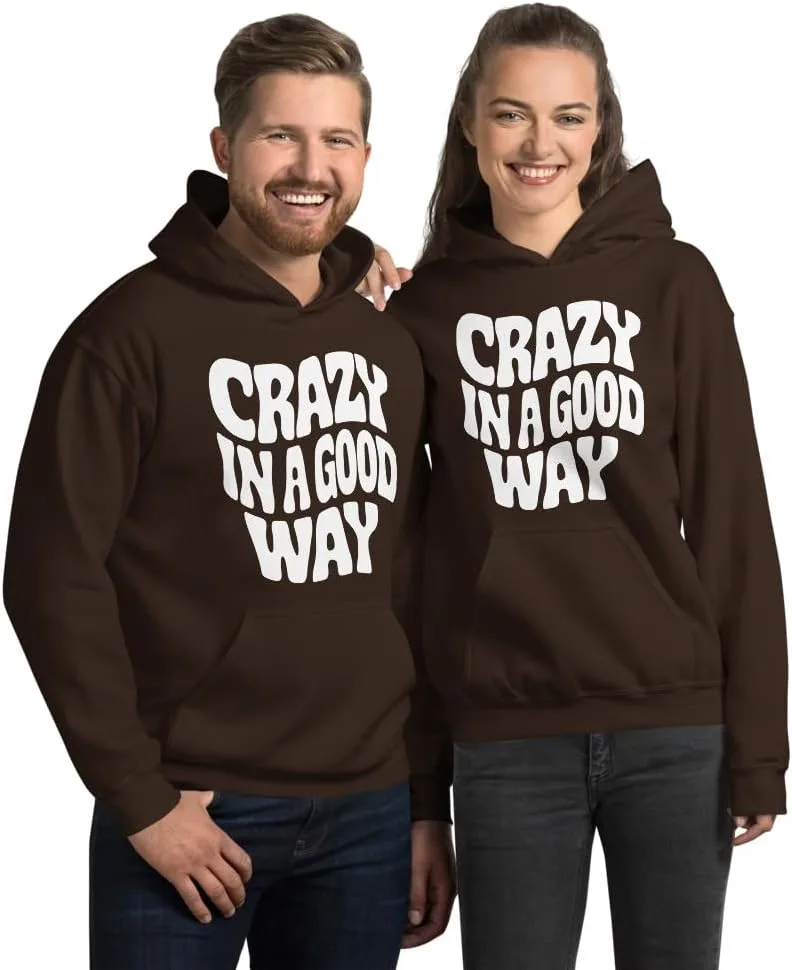 Толстовка Crazy In A Good Way Unisex, футболка Funny Cute But Psycho Generic, Dark Chocolate