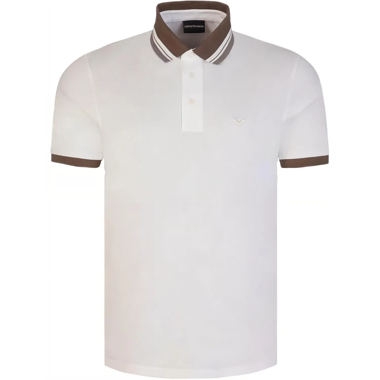 Поло из пике с вышитым логотипом EMPORIO ARMANI, White