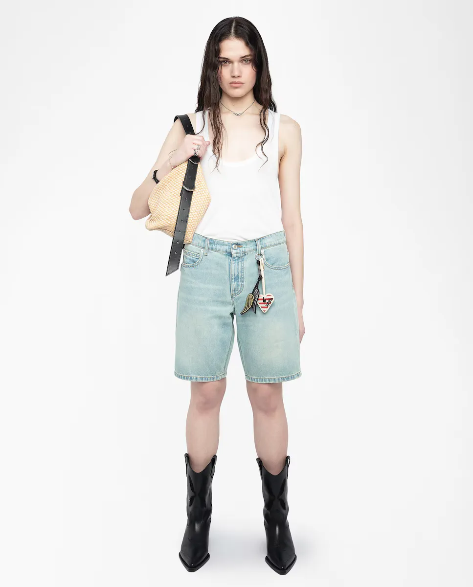 

Женские бермуды Sady denim прямые Zadig & Voltaire, светло-голубой