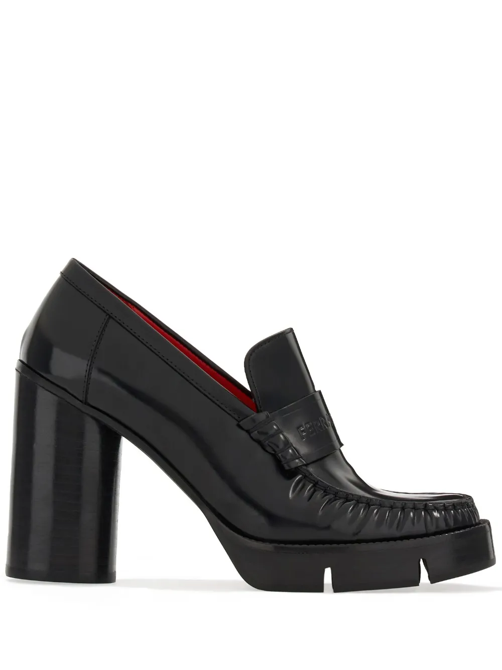 Мокасины с тисненым логотипом Ferragamo, черный