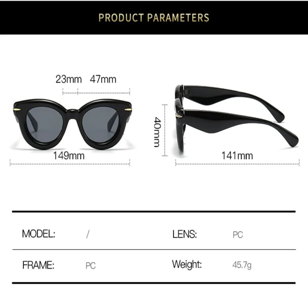 

Солнцезащитные очки LVTFCO в стиле панк для активного отдыха, милые овальные очки в массивной круглой оправе, надувные солнцезащитные очки для женщин и мужчин, Red