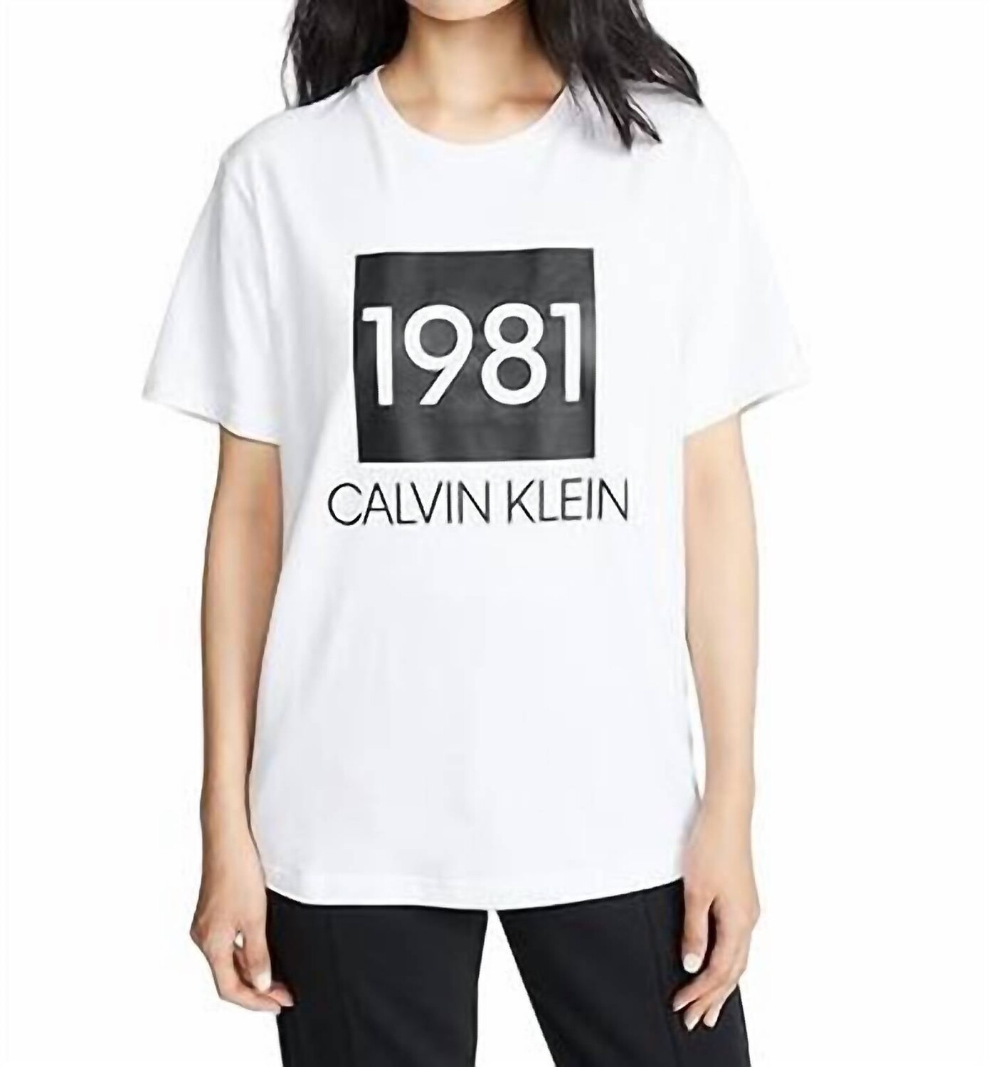 Белая хлопковая футболка с круглым вырезом 1981 года Calvin Klein, белый — фото 2