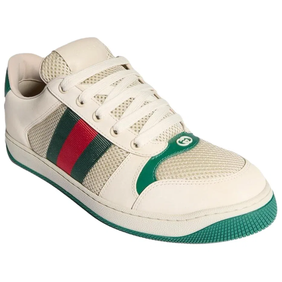 Кеды скейтбордические низкие GUCCI White & Dark Green — фото 4