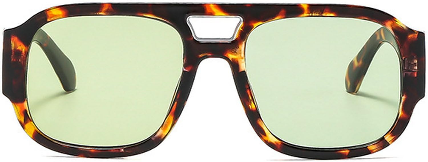 

Мужские солнцезащитные очки в стиле ретро с двойной перемычкой, квадратной формы, зеленые и оранжевые оттенки, защита от ультрафиолета UV400; женские солнцезащитные очки в стиле панк с градиентным переходом mincl, C8