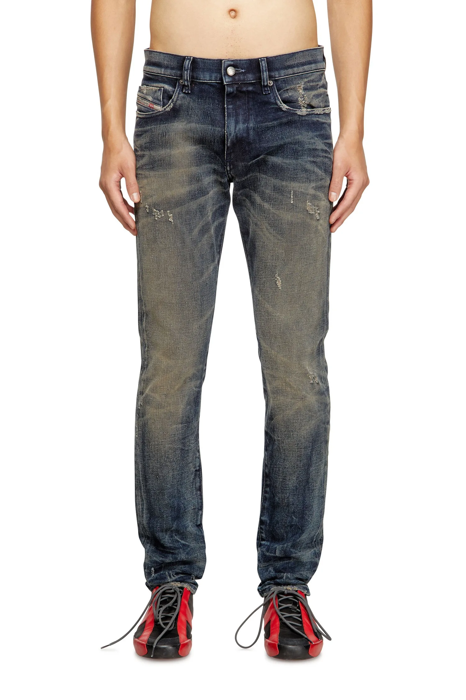 Мужские узкие джинсовые брюки 2019 D-STRUKT L.30 Diesel, Indigo Blue