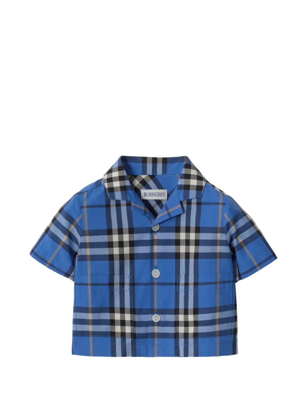 Комплект из двух предметов из клетчатой хлопчатобумажной ткани Burberry Kids, синий