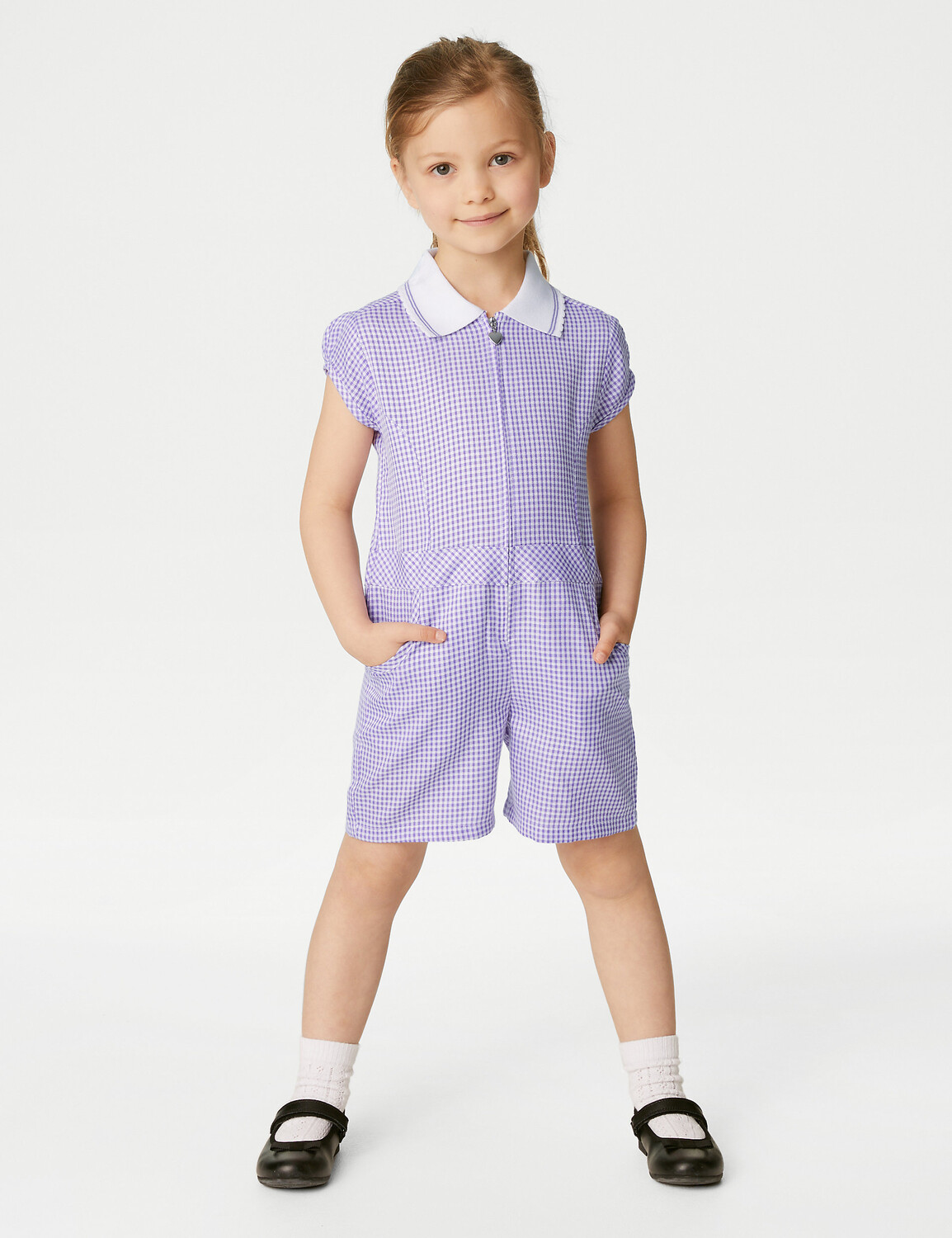 

Школьный комбинезон в клетку для девочек (2–14 лет) Marks & Spencer, сирень