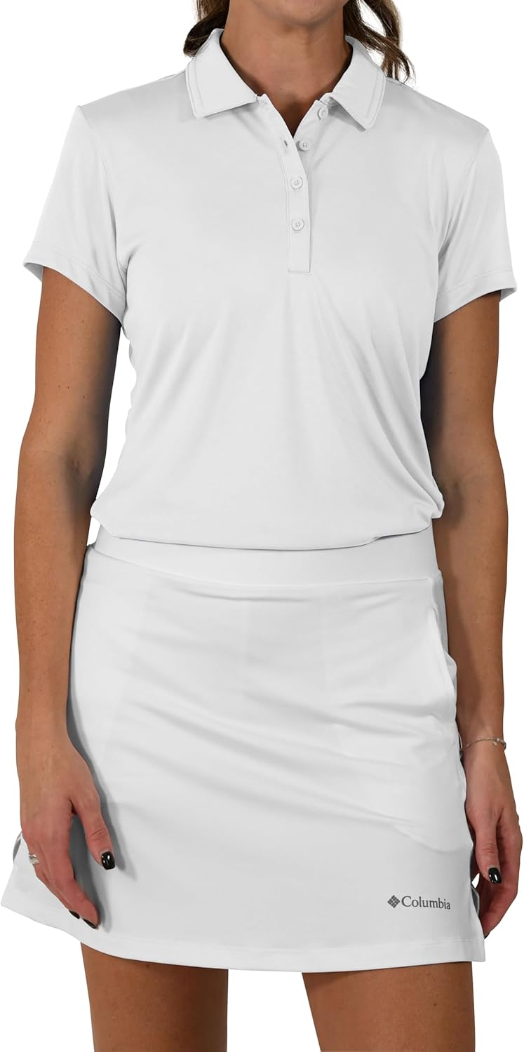 

Columbia Women's Golf Birdie Polo Omni Wick Performance Breathable Short Sleeve, White