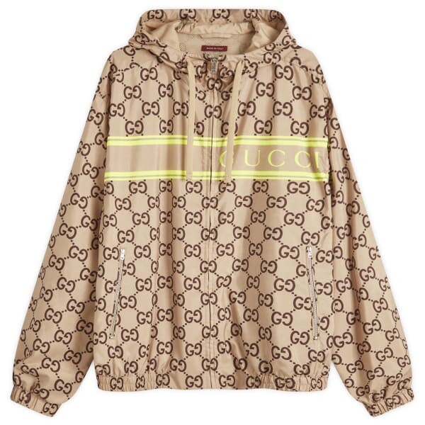 

Куртка с капюшоном и логотипом-монограммой Gg Gucci, бежевый
