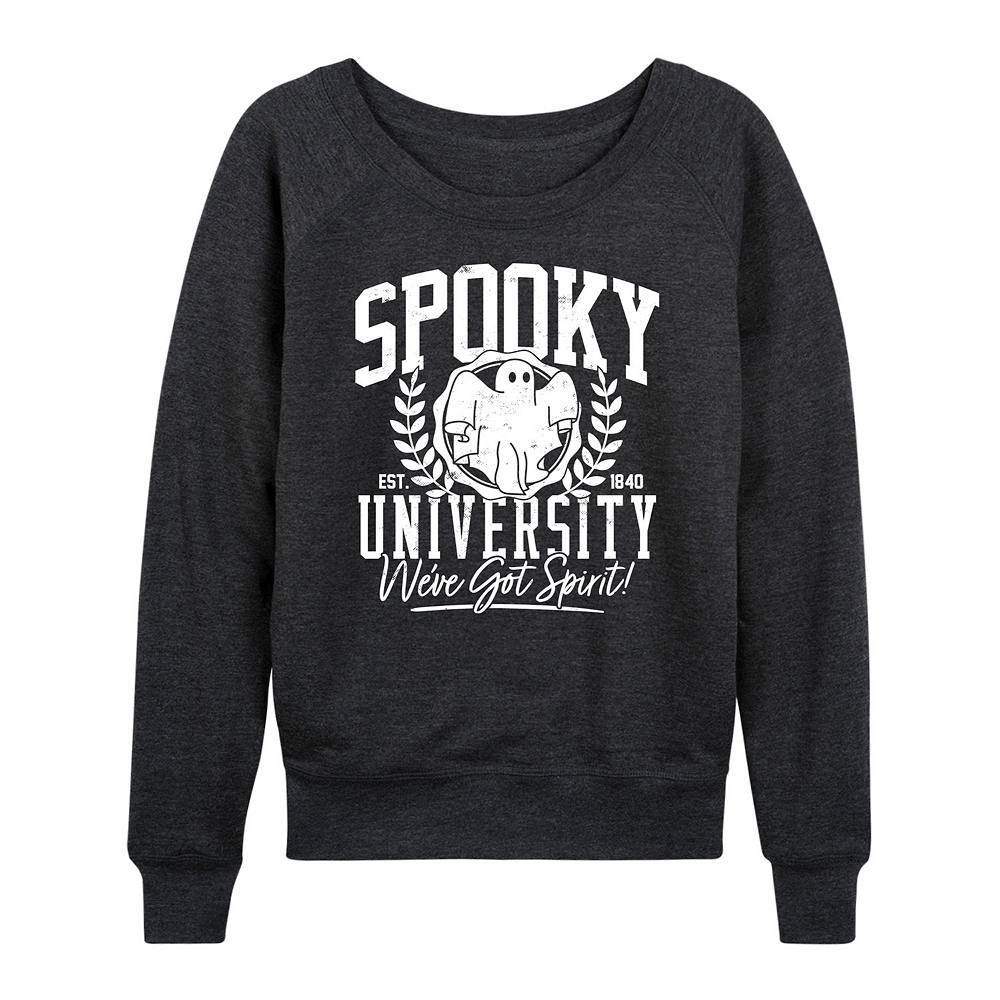 

Женский легкий свитшот из френч терри Spooky University Halloween, цвет Heather Charcoal