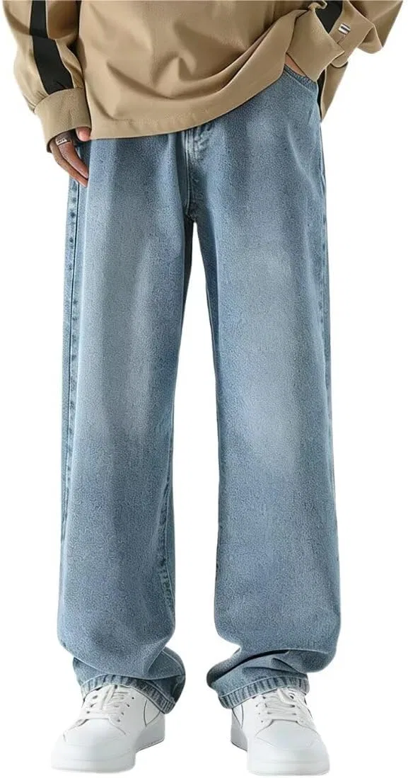 Джинсы прямые Relaxed Fit, Light Blue