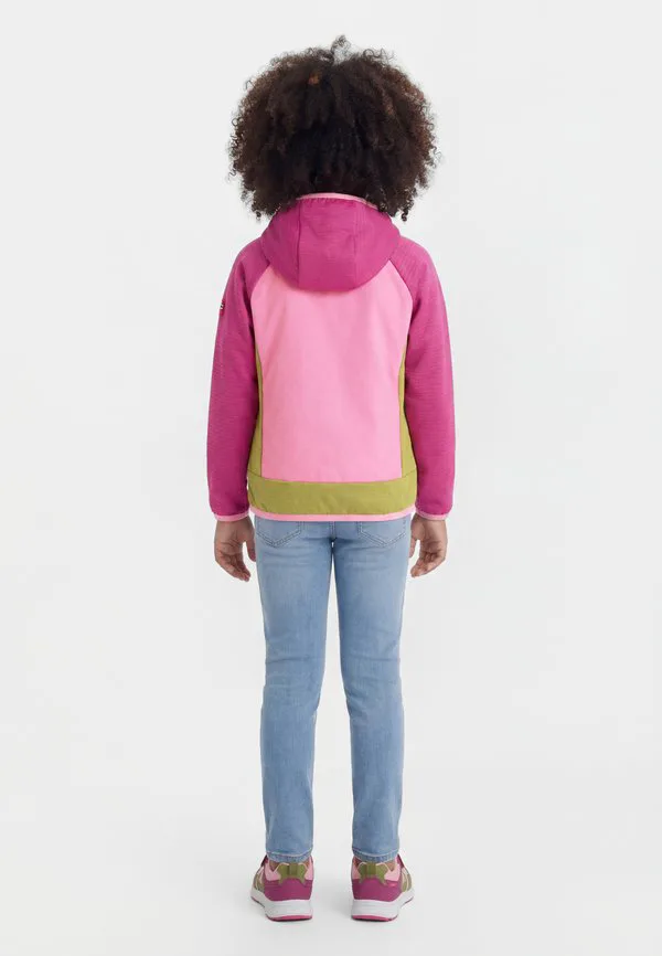Детская куртка seiland унисекс, легкая куртка Trollkids, Fresh Berry/Candy Pink/Hedge Green — фото 2