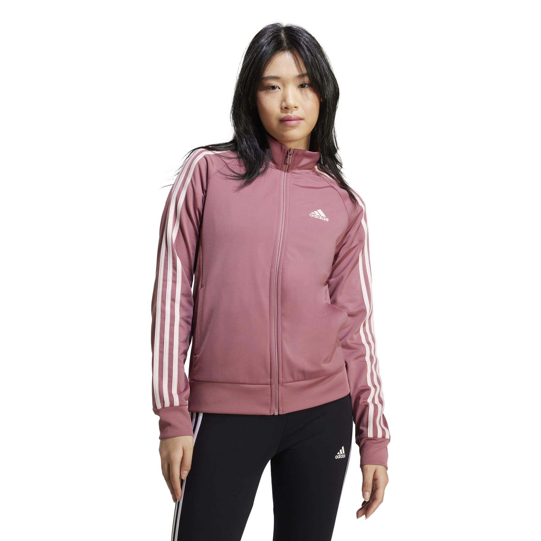 

Куртка Adidas Primegreen Essentials Warm-Up Slim 3-Stripes Track Jacket, Preloved Crimson/Sandy Pink