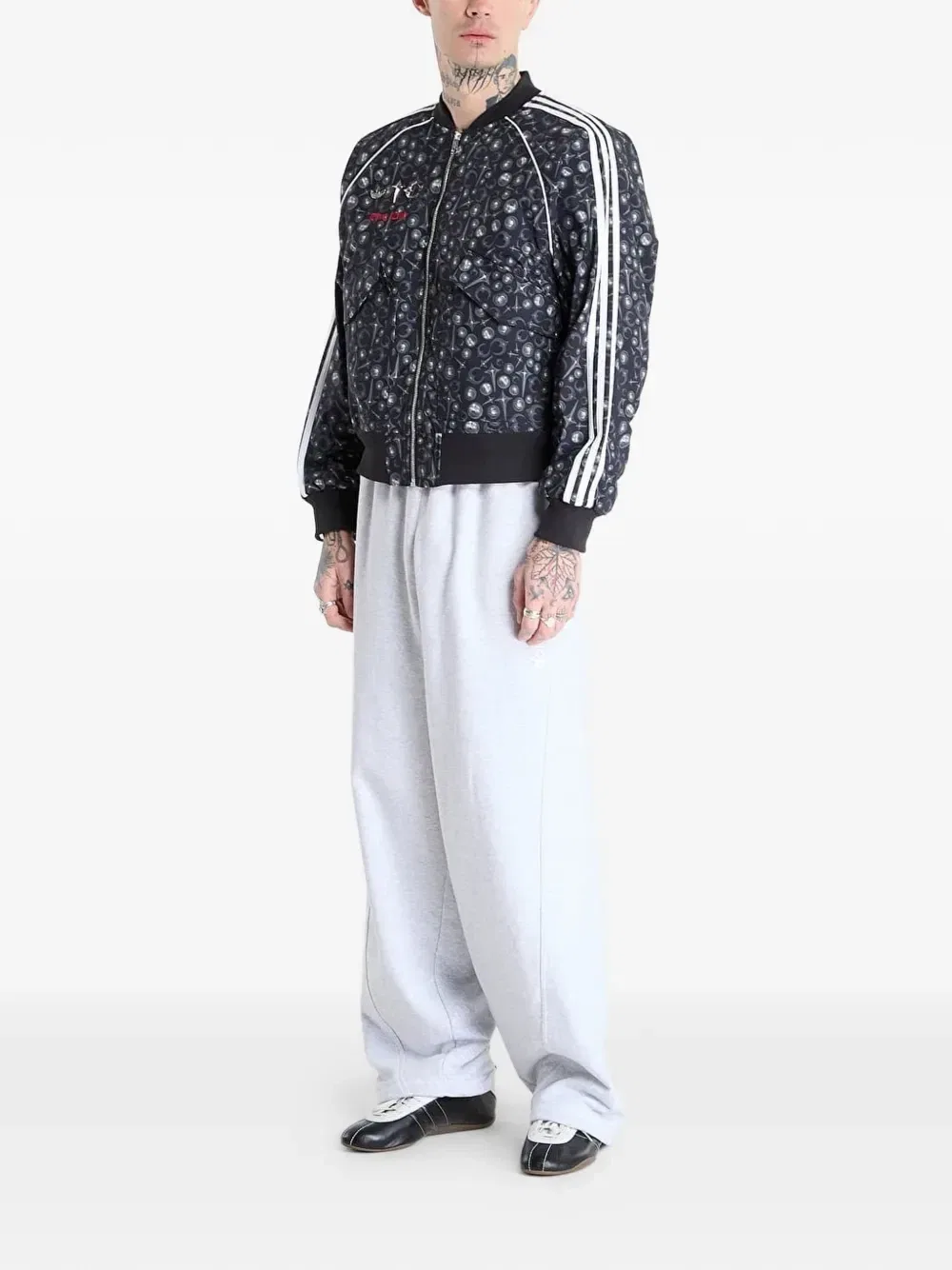 Куртка Thug Club Superstar с принтом в полоску Adidas, черный — фото 2