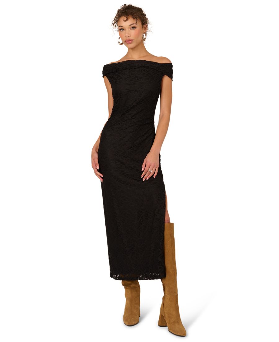 

Женское миди-платье с открытыми плечами Adrianna, Oxford black