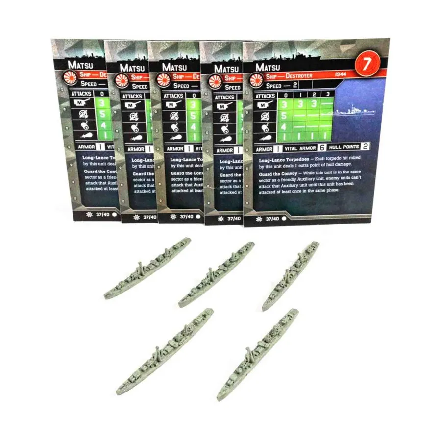 

Мацу (С) x5, Axis & Allies - Collectible Miniatures Game - War at Sea - Condition Zebra Singles