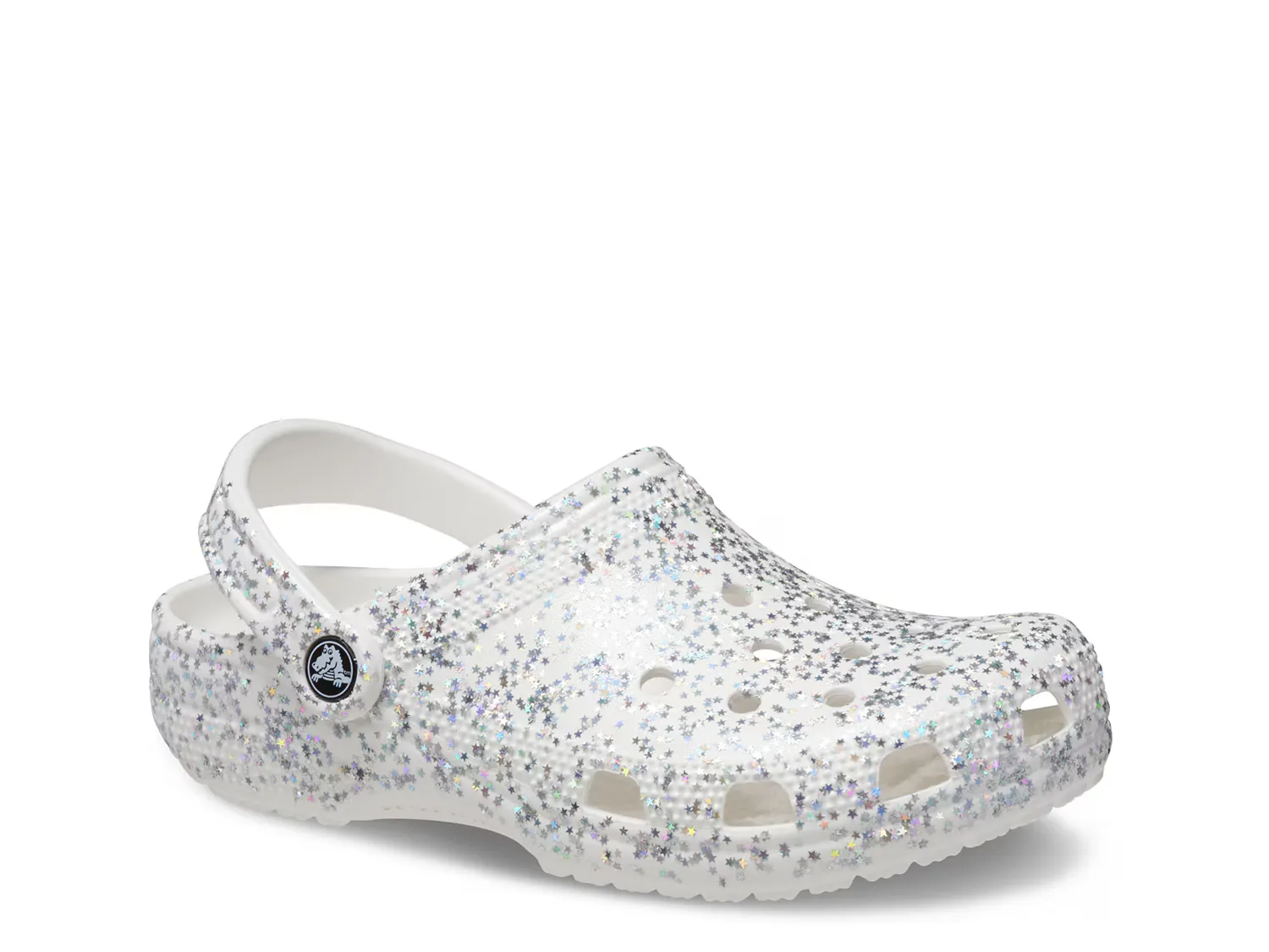 

Сабо Classic Starry Glitter Clog Crocs, белый/серебряный