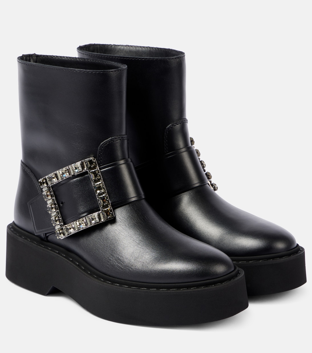 Кожаные боевые ботинки Viv' Rangers Roger Vivier, Nero