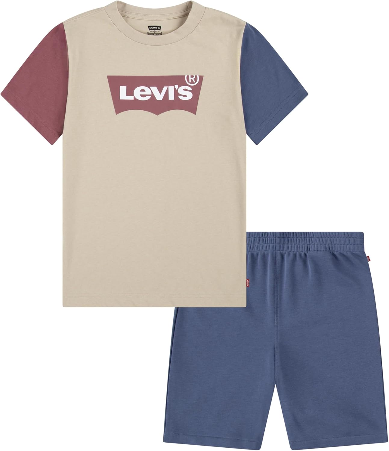 

Комплект из двух предметов: футболка с принтом и шорты Levi's для мальчиков и малышей, Safari/Batwing