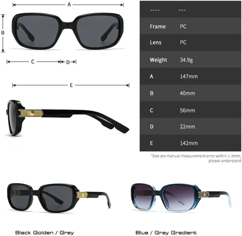 

Мужские солнцезащитные очки в стиле ретро с квадратными заклепками, модные градиентные очки с защитой от УФ-излучения UV400 для женщин TVTBBVV, Blue Gray Gradient