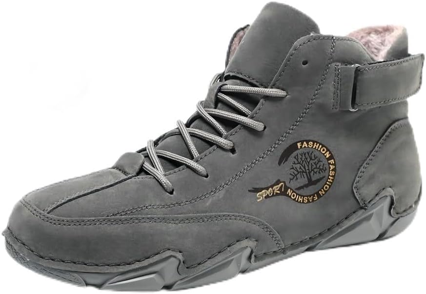 

Мужские ультралегкие ботинки Asifn, утепленные флисом, водонепроницаемые кроссовки, модные для прогулок, противоскользящие, серый