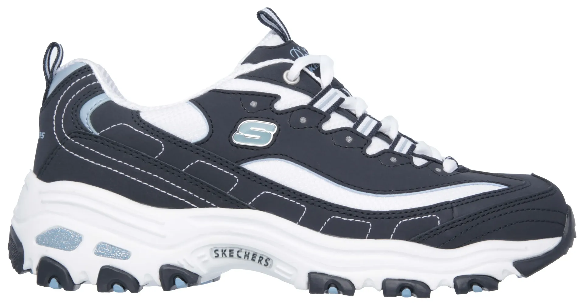 Кроссовки Skechers "D'Lites - Biggest Fan", модный массивный стиль, повседневная обувь, полуботинки, туфли на шнуровке, белый — фото 3