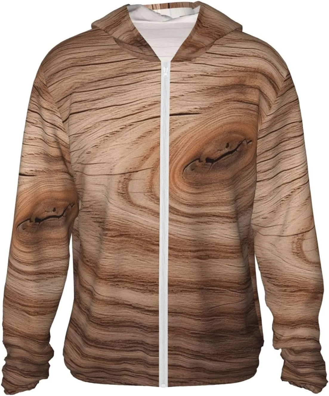 

Мужская толстовка с капюшоном UPF 50+ на молнии, длинный рукав, с карманом FHEBNDS