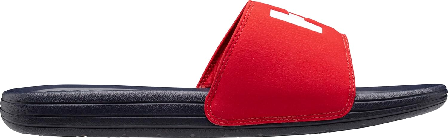 Helly-Hansen H/H Slide мужские повседневные удобные сандалии, легкий мягкий ремешок, крупный логотип, пляжная обувь для бассейна Helly Hansen, 597 Navy/Alert Red — фото 2