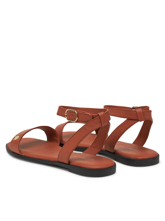 Сандалии Ankle Strap Leather Sandal FW0FW08422 Tommy Hilfiger, коричневый — фото 3
