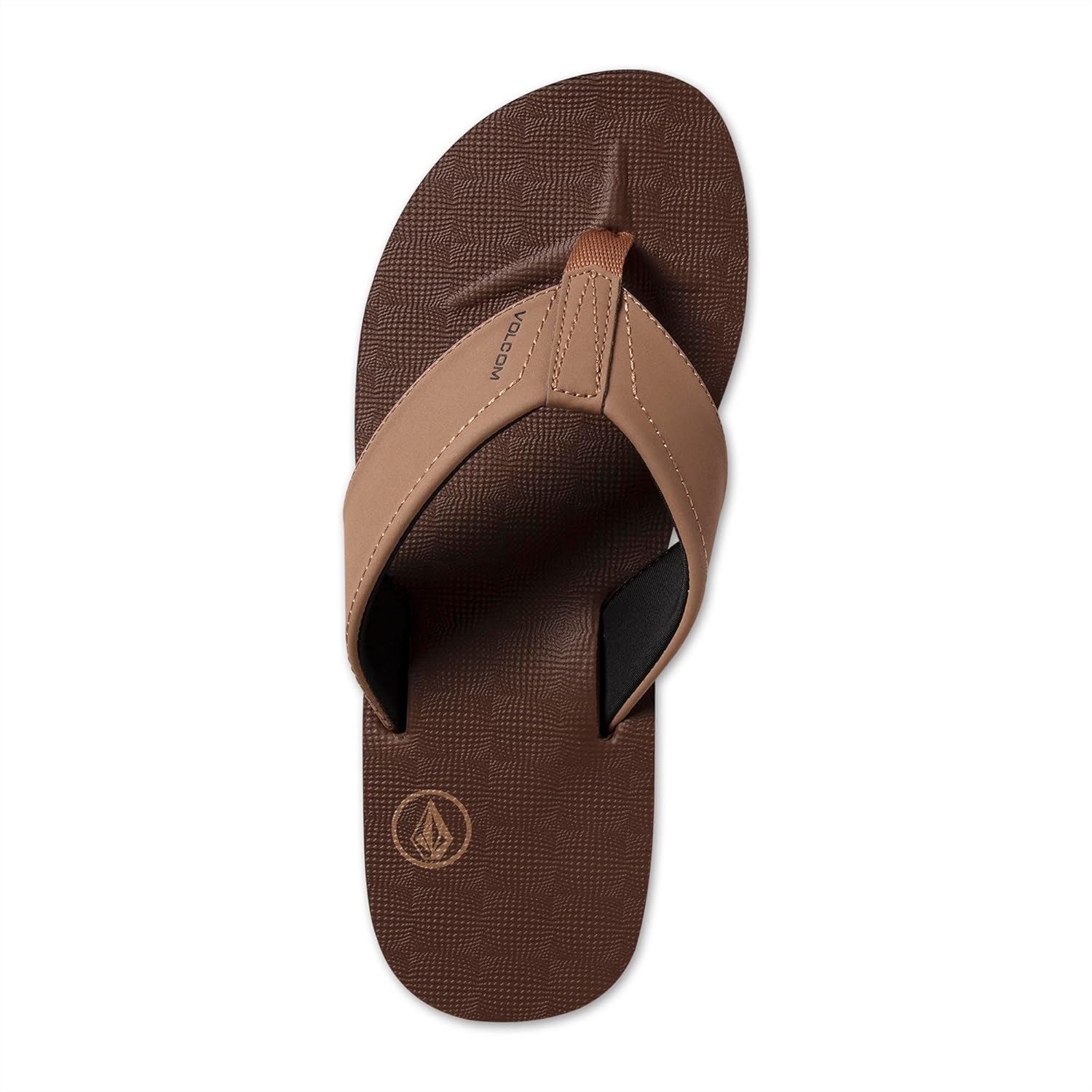 Мужские сандалии Volcom Victor - водоотталкивающие шлепанцы с удобной стелькой из пены для отдыха, коричневый/хаки — фото 4