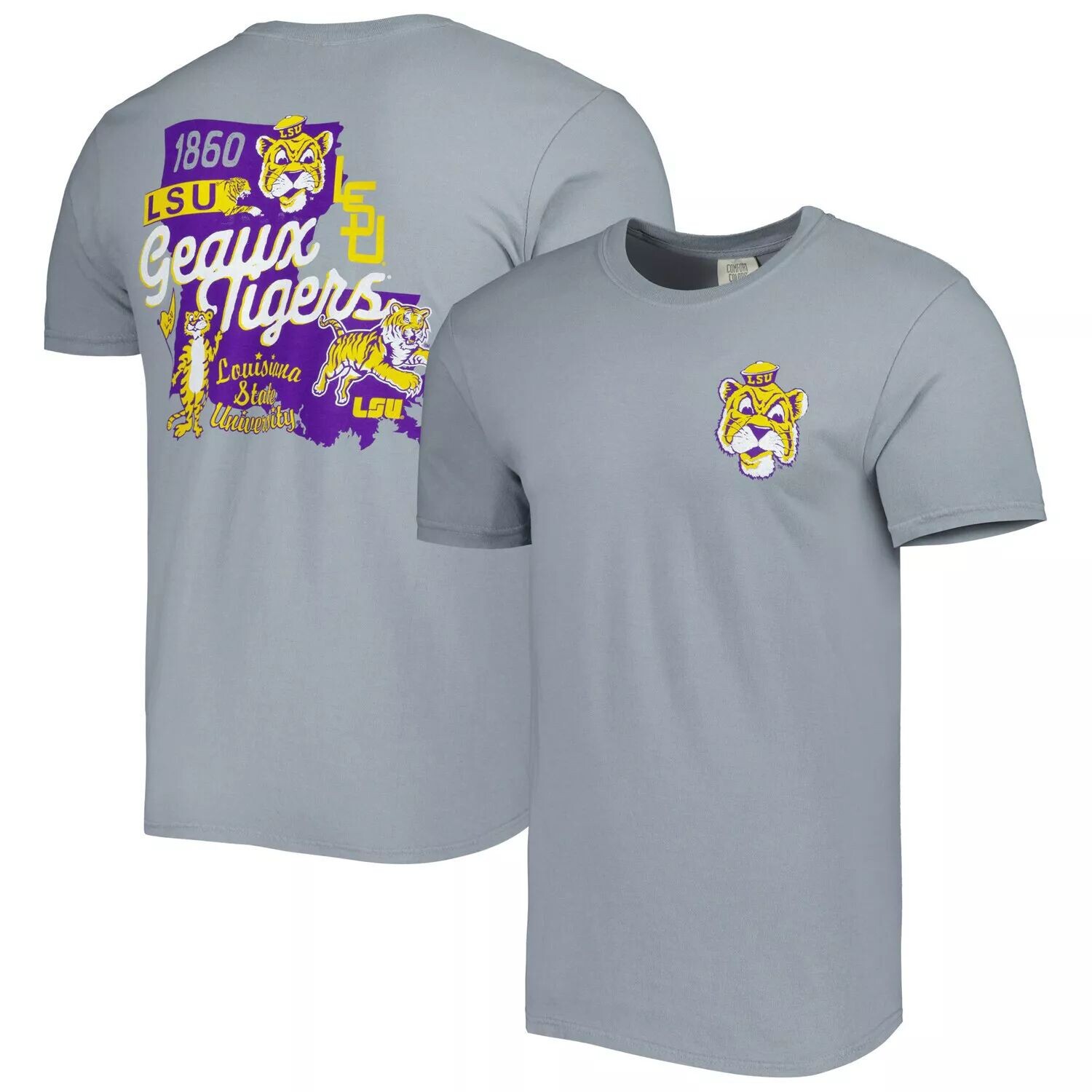 

Мужская графитовая футболка LSU Tigers Vault State Comfort Comfort