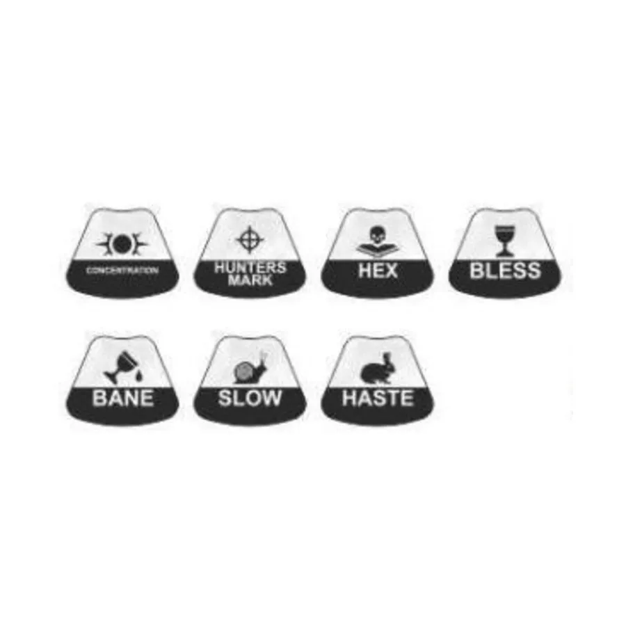 

Набор жетонов заклинаний — белый, War Tiles - RPG Tokens