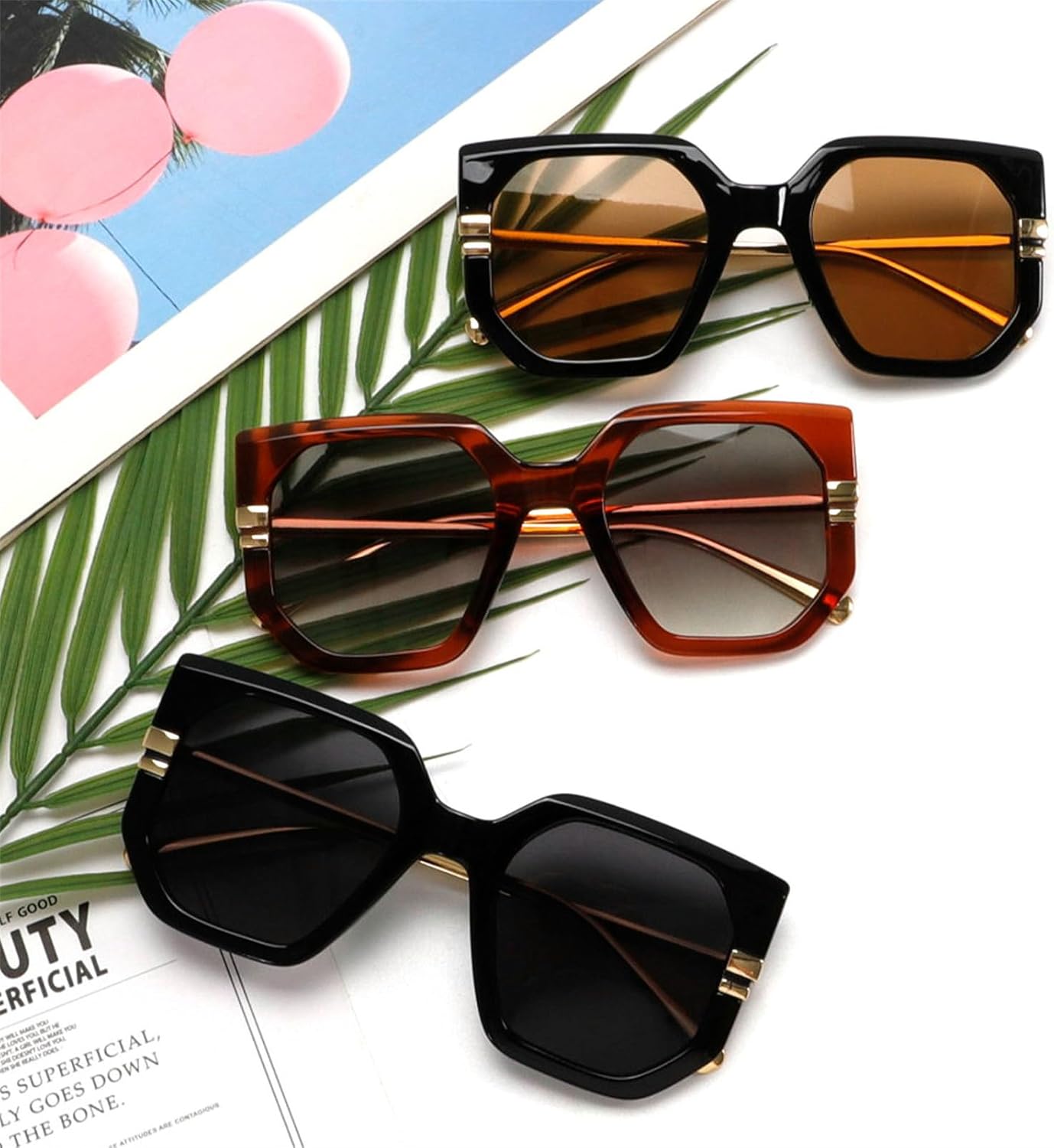 

Винтажные большие квадратные солнцезащитные очки Willochra для женщин, ретро-очки большого размера «кошачий глаз» с леопардовым принтом, защита от ультрафиолета UV400, C10