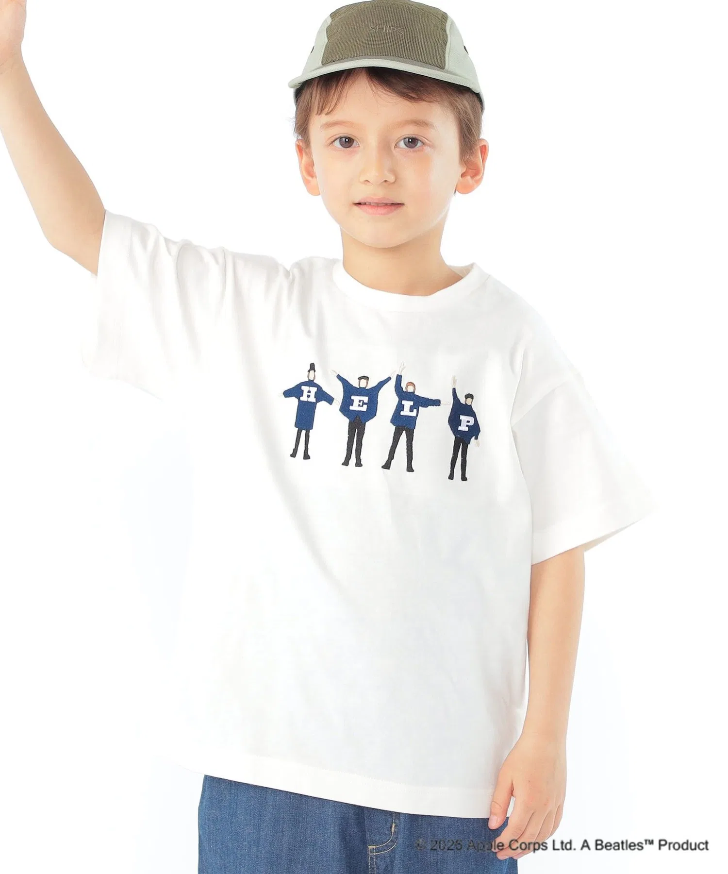 Детская футболка SHIPS KIDS The Beatles с вышивкой белого цвета