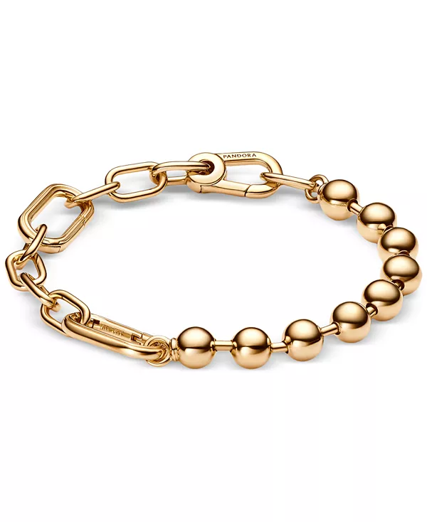 

Браслет из бусин и звеньев, покрытый 14-каратным золотом Pandora, gold