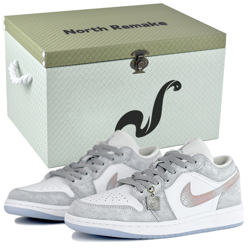 

Jordan Эйр 1 Грей Старлайт Виспер противоскользящие износостойкие низкие винтажные баскетбольные кроссовки женские серый - серый старлайт-подарочная коробка 2