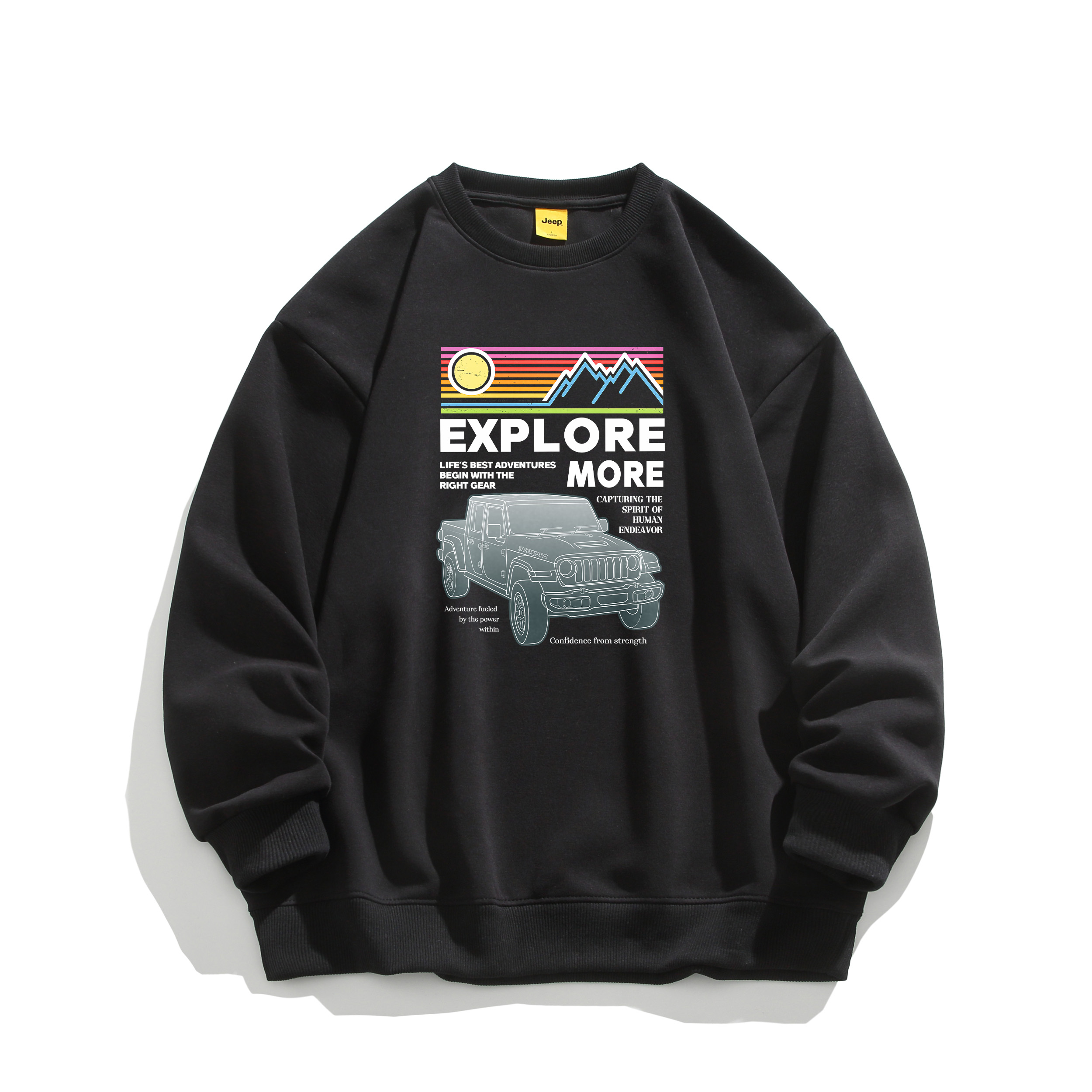 

Свитшот Unisex Crew Neck Moderate Regular Jeep, jy12-pure черный[jeep]