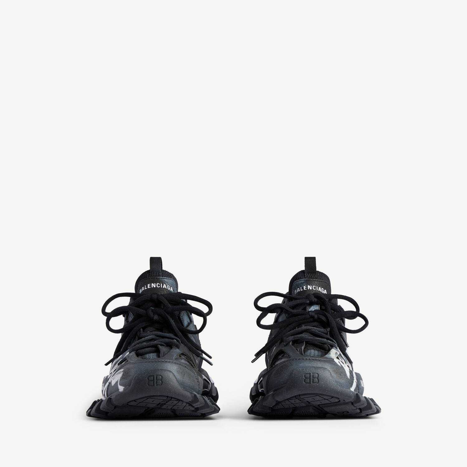 BALENCIAGA Мужские кроссовки Track Signature в черно-белом цвете — фото 3