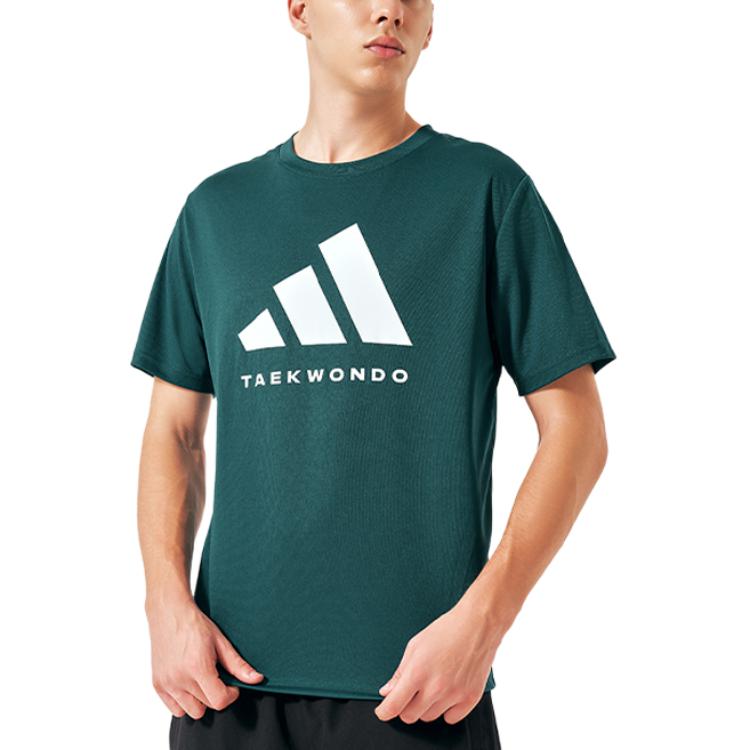 Adidas Футболка для тхэквондо унисекс Lake Green — фото 3