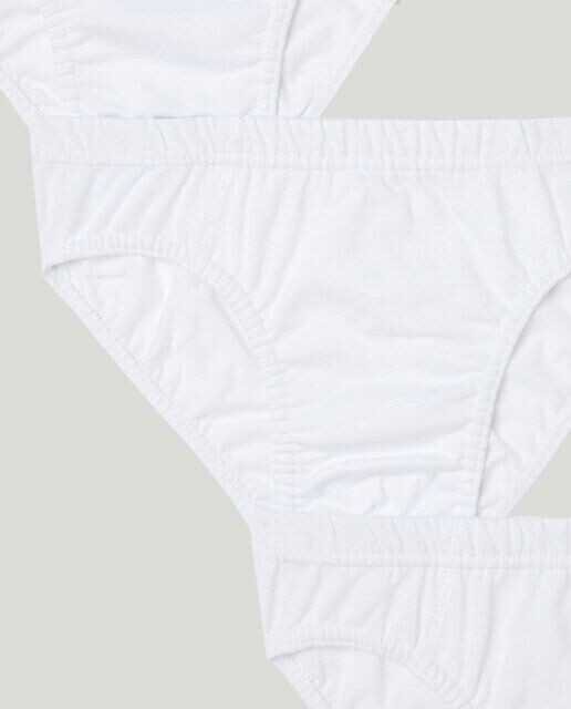 Комплект из 3 однотонных трусов для мальчиков Cotton Juice, белый — фото 3