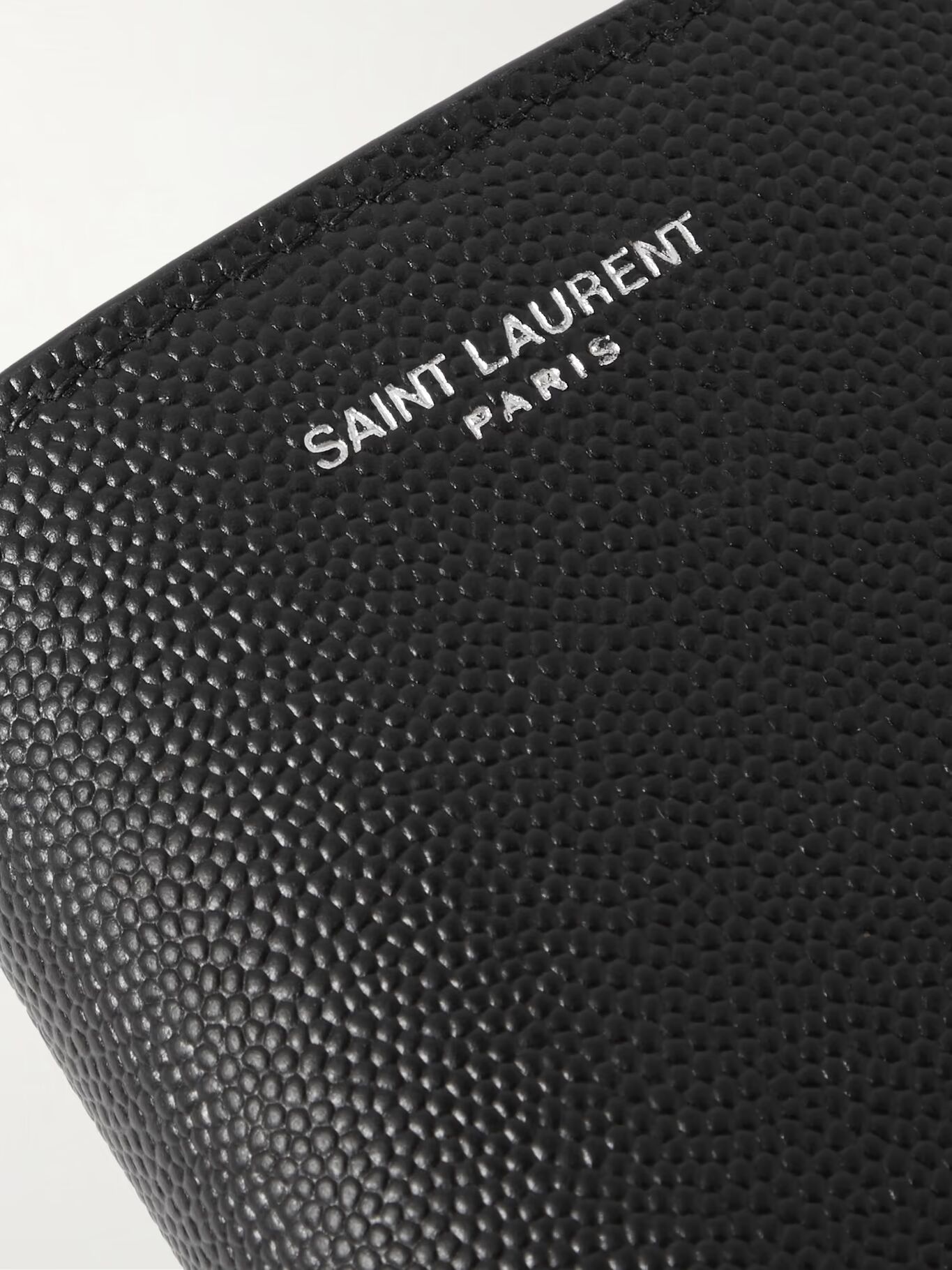 Кошелек-купюрница из натуральной кожи с тисненым логотипом SAINT LAURENT, черный — фото 2